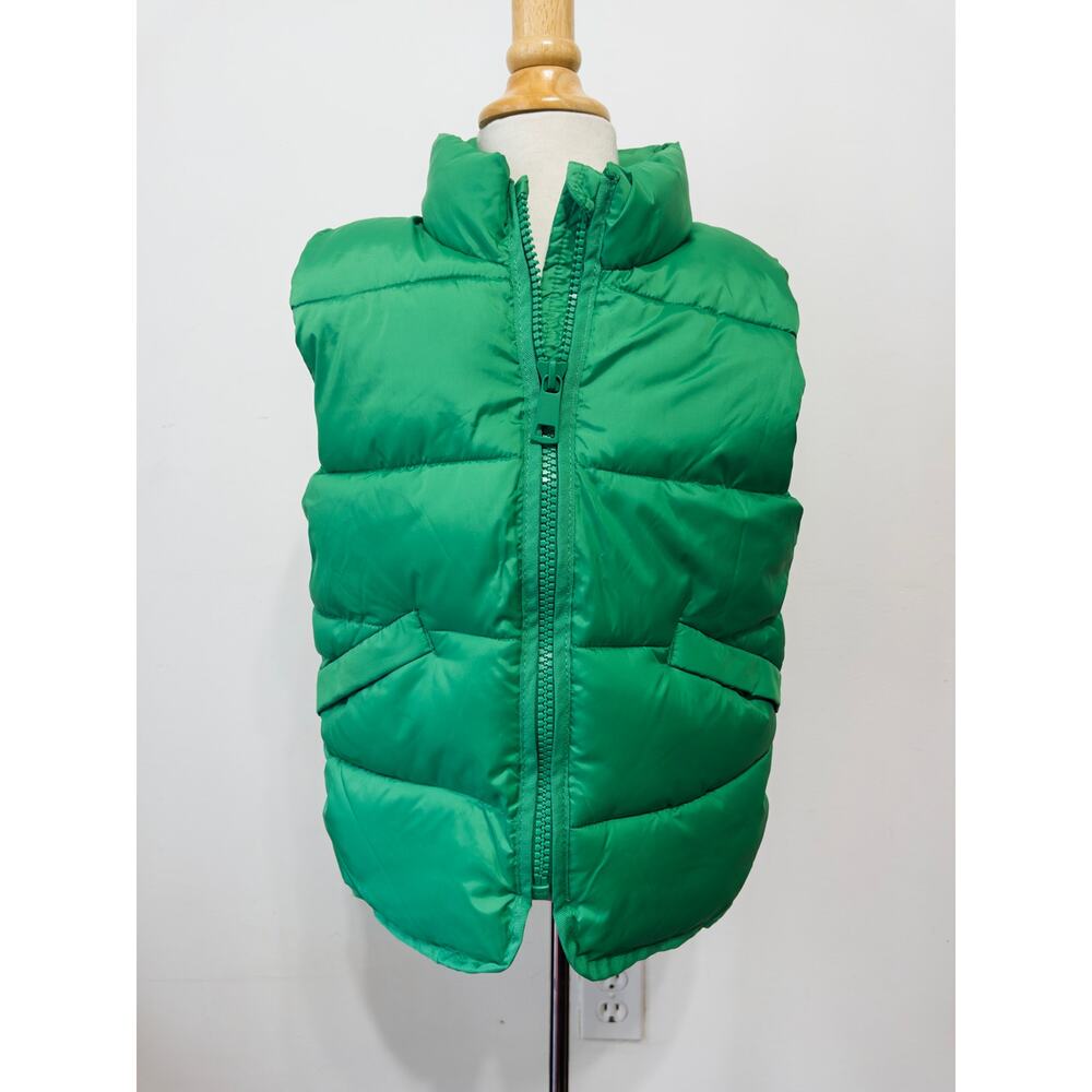 H&M kids puffer vest in emerald green sz 6 fall spring layering streetwear